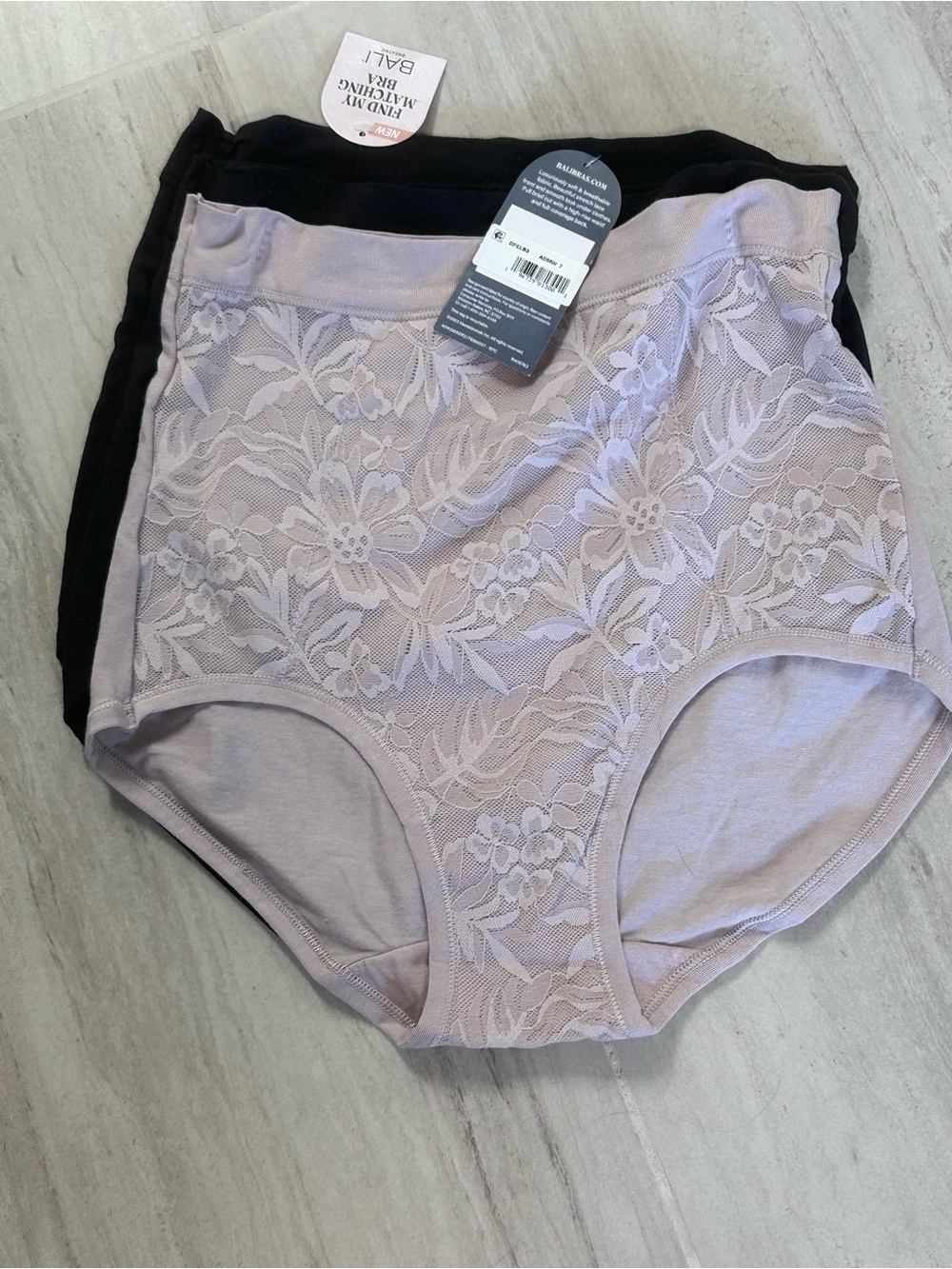High-Waist Lace-Front Women’s Panties Beige and Black